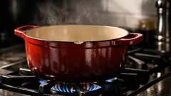 Never heat an enameled cast iron pot empty on the stove—here’s why