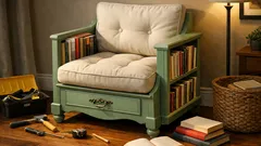 Turn an old nightstand into a cozy kids reading nook chair